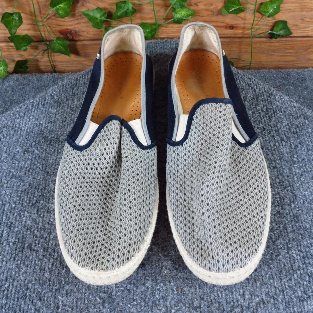 Rivieras Leisure Shoes Mens Slip On Loafers Size 45 Casual Summer Navy Gray Mesh